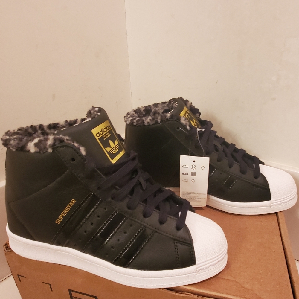 Adidas Superstar Faux Leopard Shoes Women Size 7.5 Black New